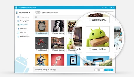 Free Android data recovery software - EaseUS MobiSaver for Android supports to preview found data.
